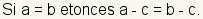 Si a-c=b-c del a=b entonces